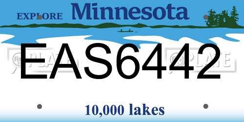 EAS6442 Minnesota License Plate