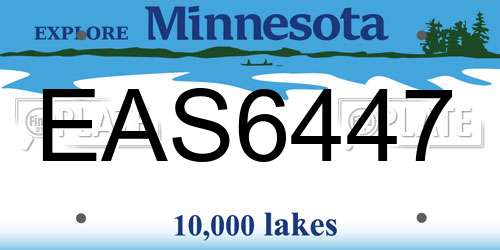EAS6447 Minnesota License Plate