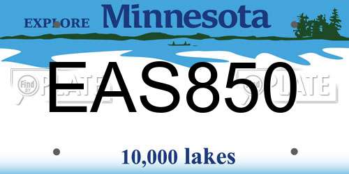 EAS850 Minnesota License Plate