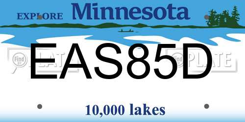 EAS85D Minnesota License Plate