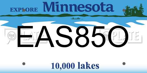 EAS85O Minnesota License Plate