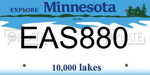 EAS880 Minnesota License Plate