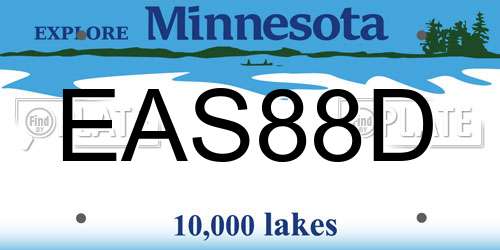 EAS88D Minnesota License Plate