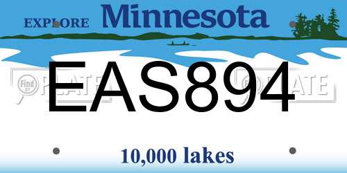 EAS894 Minnesota License Plate