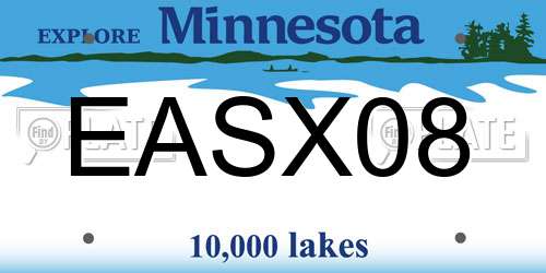 EASX08 Minnesota License Plate