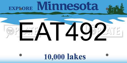 EAT492 Minnesota License Plate