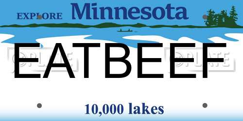 EATBEEF Minnesota License Plate