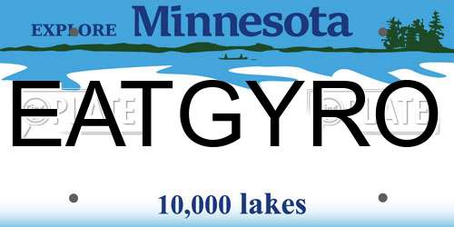 EATGYRO Minnesota License Plate