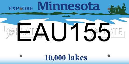 EAU155 Minnesota License Plate