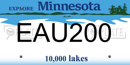 EAU200 Minnesota License Plate