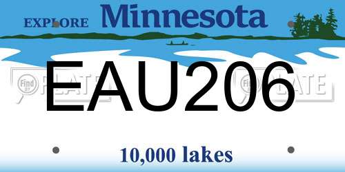 EAU206 Minnesota License Plate