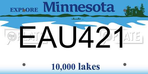 EAU421 Minnesota License Plate