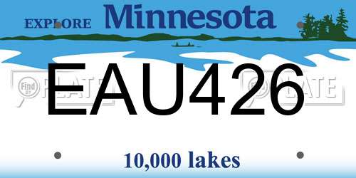 EAU426 Minnesota License Plate