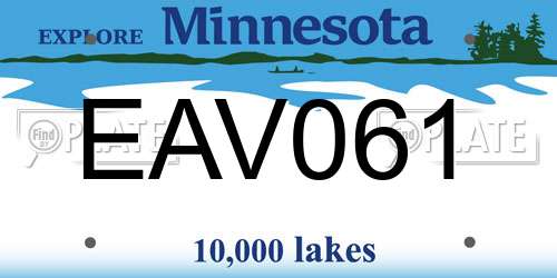 EAV061 Minnesota License Plate