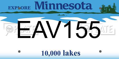 EAV155 Minnesota License Plate