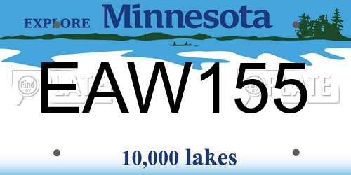 EAW155 Minnesota License Plate