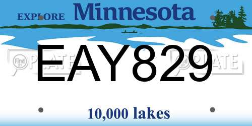 EAY829 Minnesota License Plate