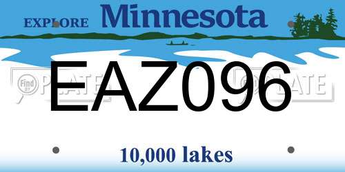 EAZ096 Minnesota License Plate