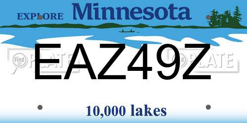 EAZ49Z Minnesota License Plate