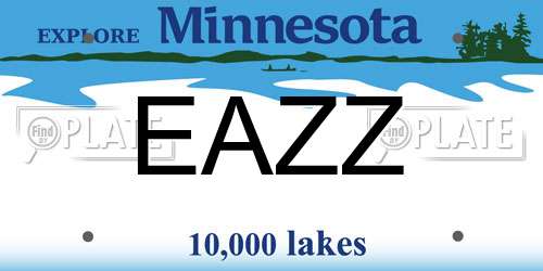 EAZZ Minnesota License Plate