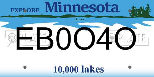 EB0O4O Minnesota License Plate