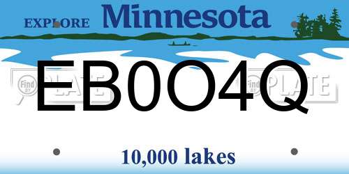 EB0O4Q Minnesota License Plate
