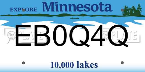EB0Q4Q Minnesota License Plate