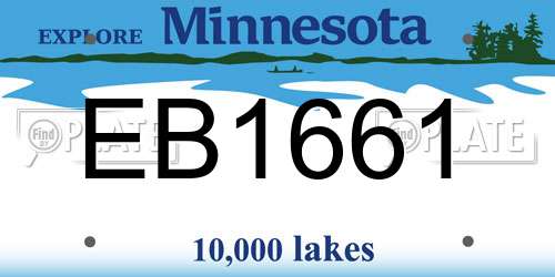 EB1661 Minnesota License Plate