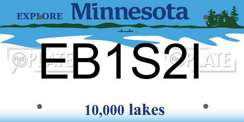 EB1S2I Minnesota License Plate