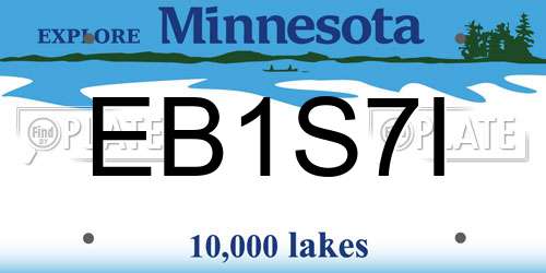 EB1S7I Minnesota License Plate