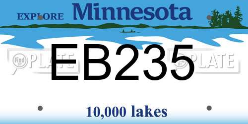 EB235 Minnesota License Plate