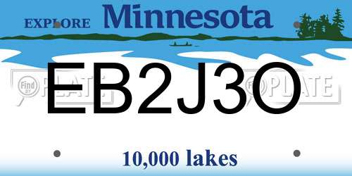 EB2J3O Minnesota License Plate