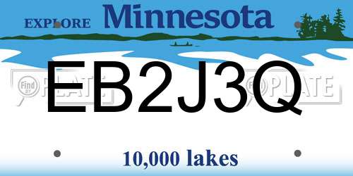 EB2J3Q Minnesota License Plate