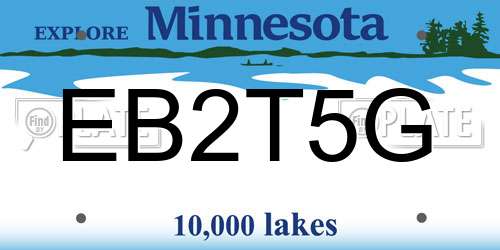 EB2T5G Minnesota License Plate