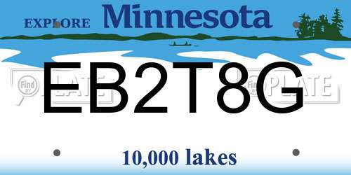EB2T8G Minnesota License Plate