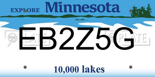 EB2Z5G Minnesota License Plate