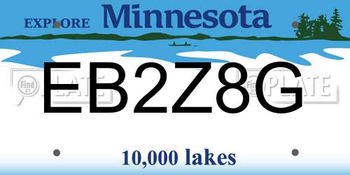 EB2Z8G Minnesota License Plate