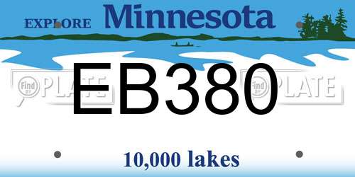 EB380 Minnesota License Plate