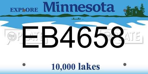 EB4658 Minnesota License Plate