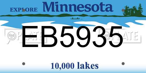EB5935 Minnesota License Plate