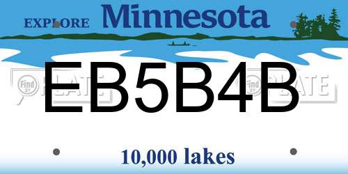 EB5B4B Minnesota License Plate