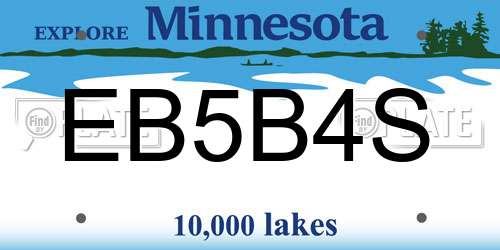 EB5B4S Minnesota License Plate