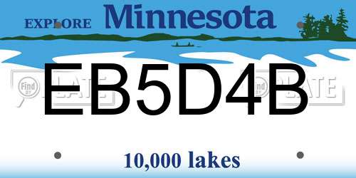 EB5D4B Minnesota License Plate