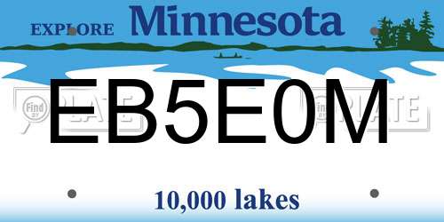 EB5E0M Minnesota License Plate