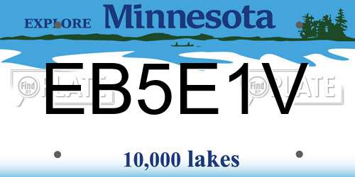 EB5E1V Minnesota License Plate