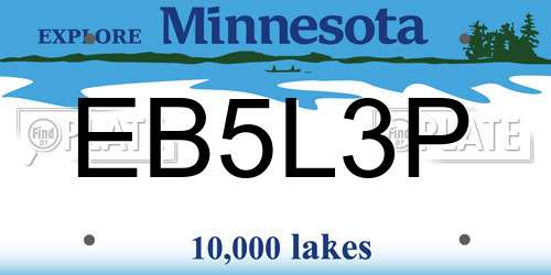 EB5L3P Minnesota License Plate