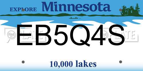 EB5Q4S Minnesota License Plate