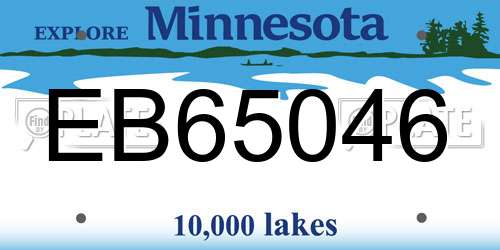 EB65046 Minnesota License Plate