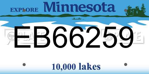 EB66259 Minnesota License Plate