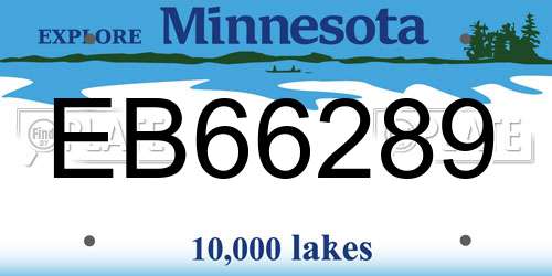 EB66289 Minnesota License Plate